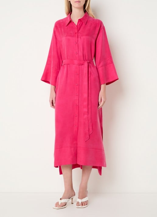 Claudia Sträter Midi blousejurk met ceintuur