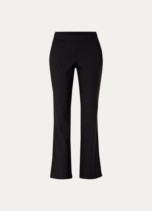 Claudia Sträter Noos high waist flared fit pantalon met steekzakken - voorkant 3 zwart