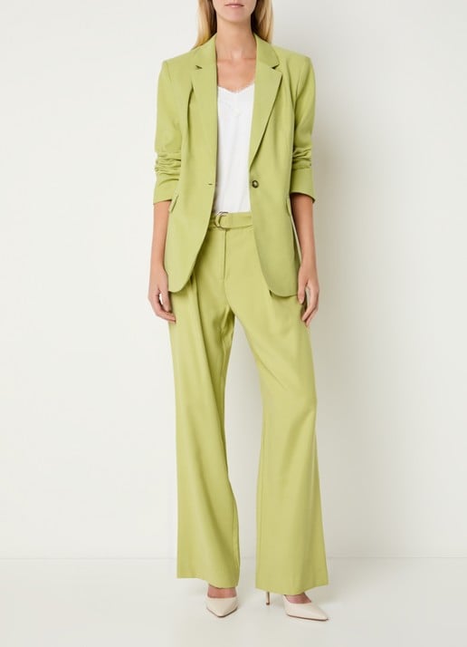 Claudia Sträter Oversized blazer met klepzakken - voorkant 3 lichtgroen