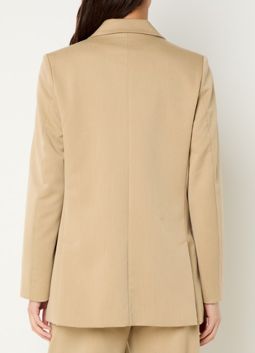 Claudia Sträter Oversized blazer met klepzakken - achterkant beige
