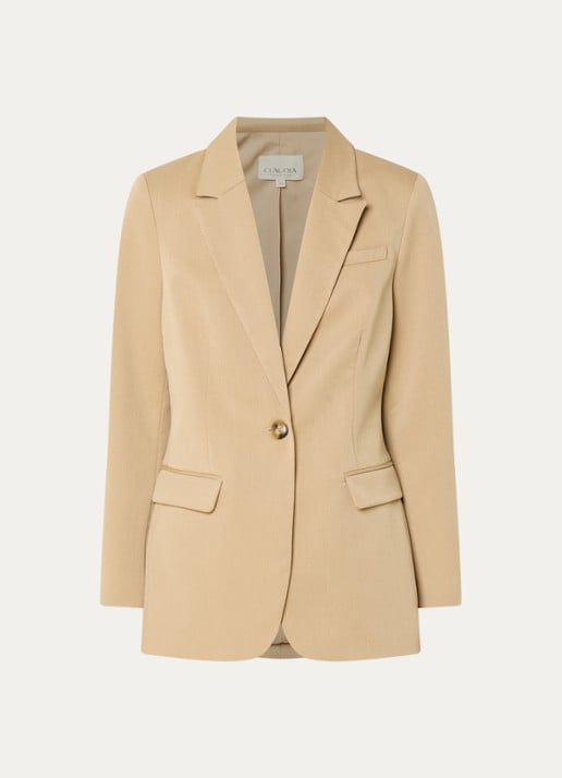 Claudia Sträter Oversized blazer met klepzakken - voorkant 2 beige
