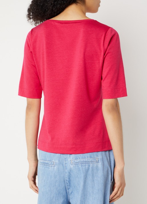Claudia Sträter T-shirt met boothals - achterkant 3 gebroken wit