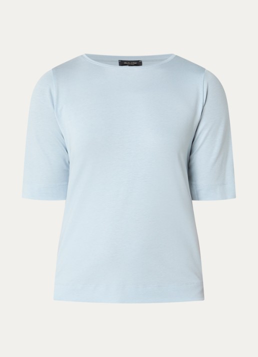 Claudia Sträter T-shirt met boothals - voorkant 2 lichtblauw