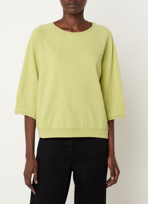 Claudia Sträter T-shirt van jersey met gemêleerd dessin - detail groen