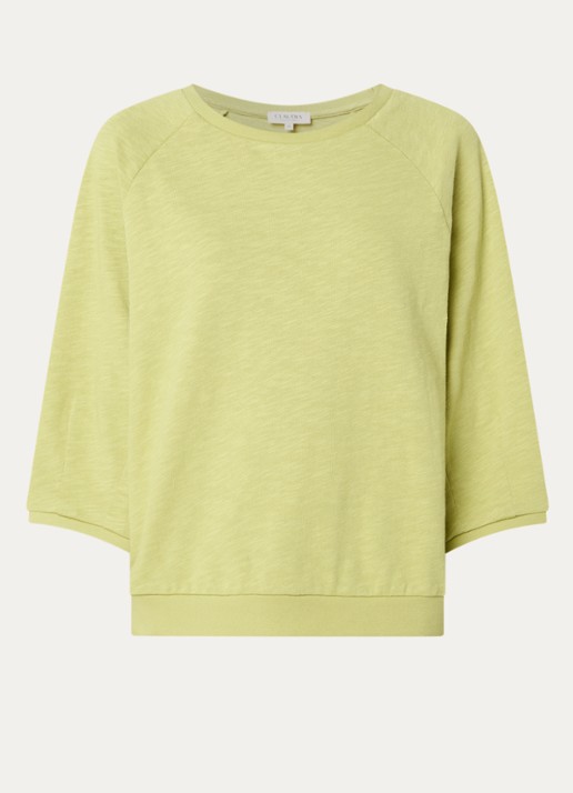 Claudia Sträter T-shirt van jersey met gemêleerd dessin - voorkant 2 groen
