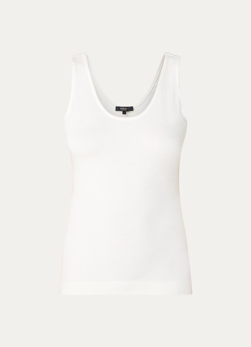 Claudia Sträter Tanktop met ronde hals - voorkant 3 gebroken wit