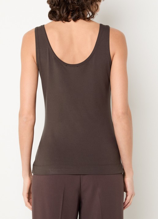 Claudia Sträter Tanktop met ronde hals - achterkant chocoladebruin