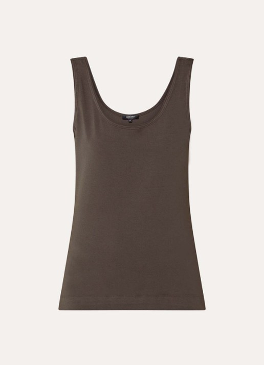 Claudia Sträter Tanktop met ronde hals - voorkant 3 chocoladebruin
