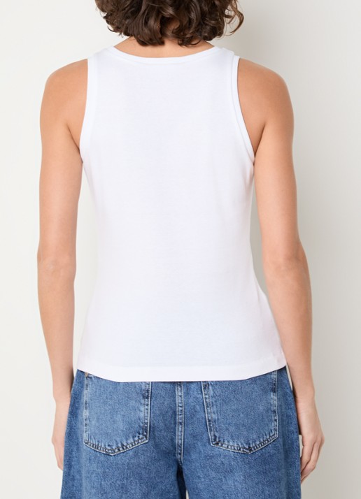 Claudia Sträter Tanktop met ronde hals - achterkant wit
