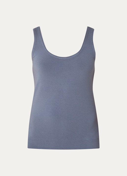 Claudia Sträter Tanktop met ronde hals - voorkant 2 staalblauw