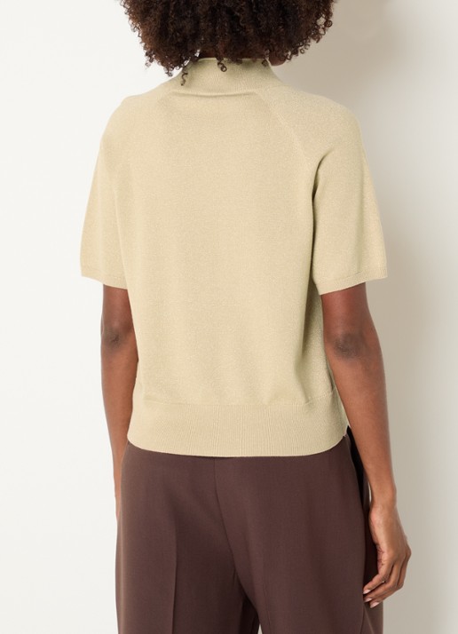 Claudia Sträter Top met metallic finish - achterkant goud