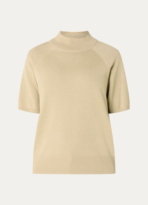 Claudia Sträter Top met metallic finish - voorkant 3 goud