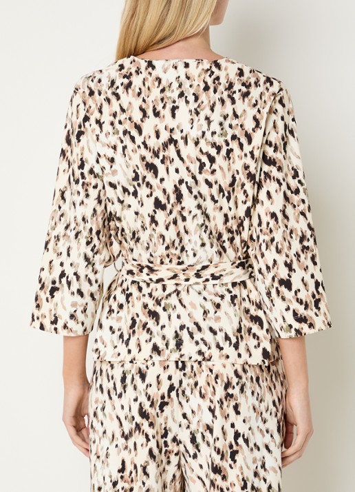 Claudia Sträter Top met print en strikceintuur - achterkant 4 creme