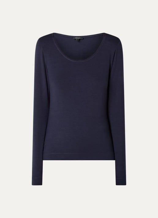 Claudia Sträter Top met ronde hals  - voorkant donkerblauw