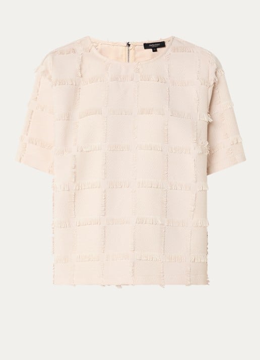 Claudia Sträter Top met ronde hals - voorkant 2 beige