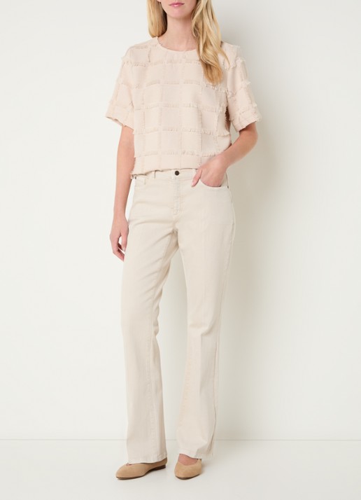 Claudia Sträter Top met ronde hals - voorkant 3 beige