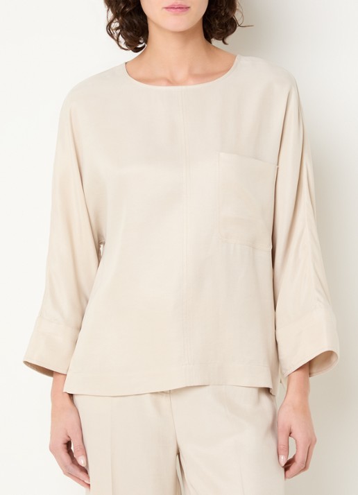 Claudia Sträter Tuniek met borstzak - detail 2 beige
