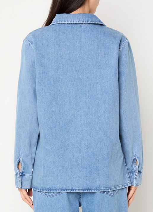 Claudia Sträter Tuniek van denim met kraag - achterkant 4 indigo