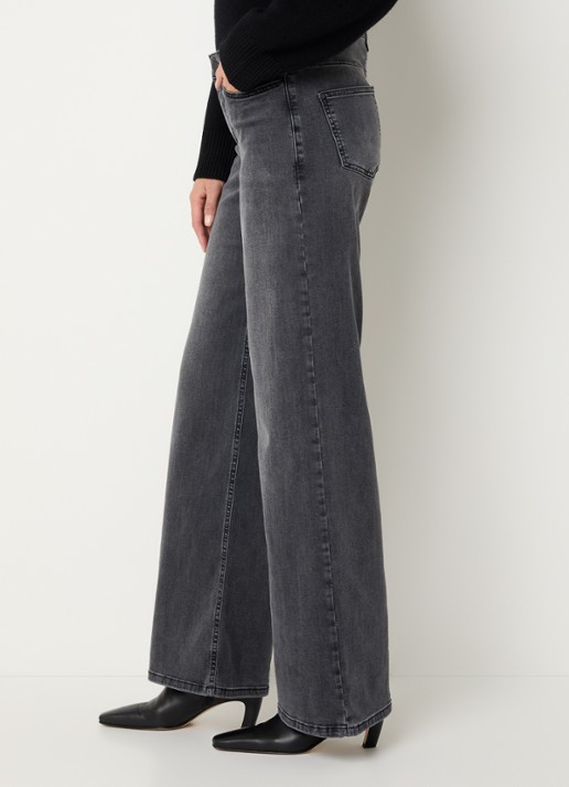 Claudia Sträter Wies mid waist flared jeans met gekleurde wassing - detail 3 donkergrijs
