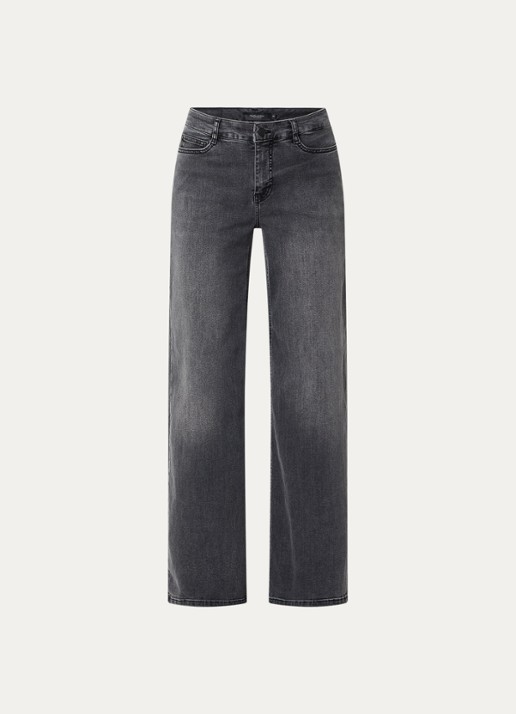 Claudia Sträter Wies mid waist flared jeans met gekleurde wassing - voorkant 4 donkergrijs