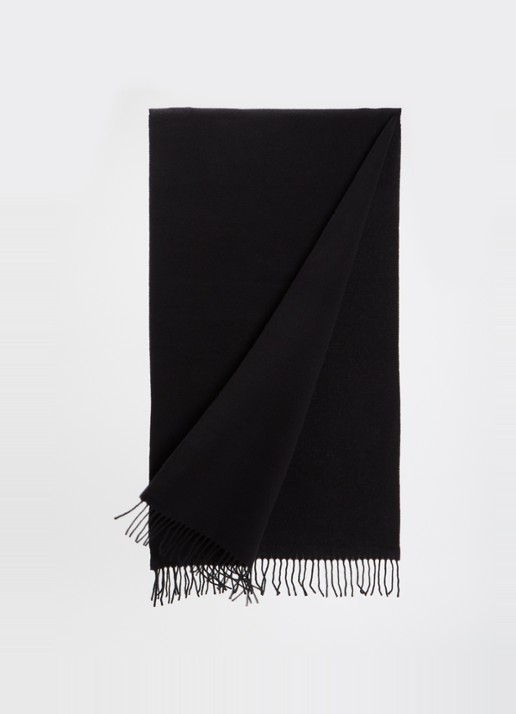 Claudie Pierlot Alaska sjaal van wol met franjes - detail 2 zwart
