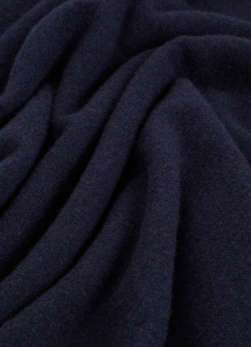Claudie Pierlot Alaska sjaal van wol met franjes - detail 2 blauw