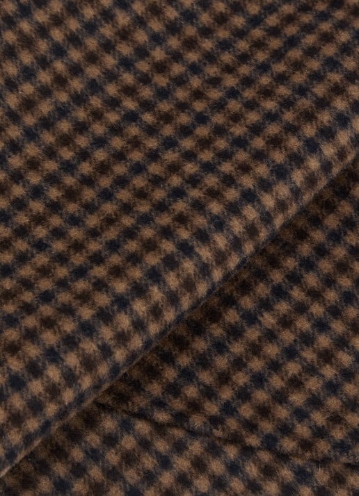 Claudie Pierlot Ambrebis sjaal met ruitdessin 110 x 25 cm - detail bruin