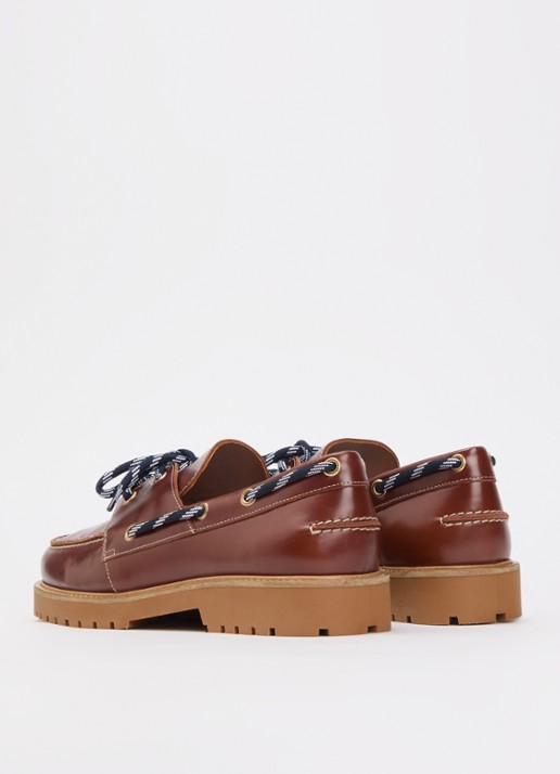 Claudie Pierlot Audrey bootschoen van leer - achterkant 2 bruin