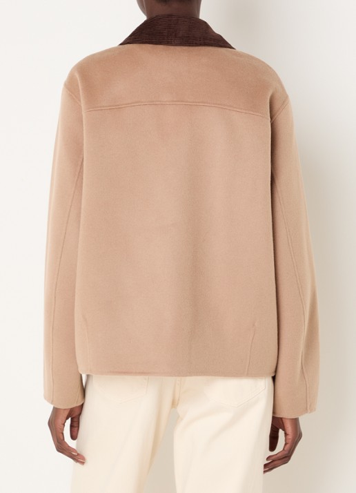 Claudie Pierlot Barn jack in wolblend met opgestikte zakken - achterkant 4 camel