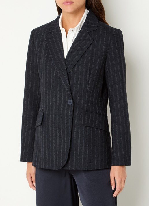 Claudie Pierlot Bicolore blazer in wolblend met streepprint en klepzakken