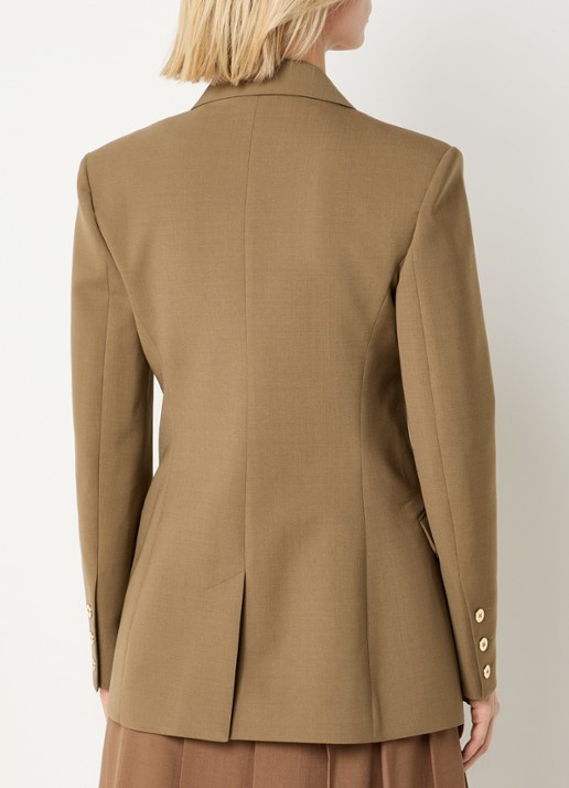 Claudie Pierlot Blazer in wolblend met klepzakken - achterkant 3 camel