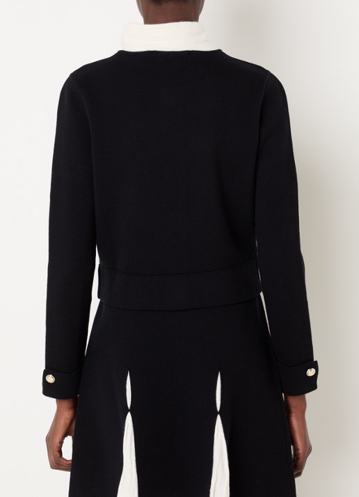 Claudie Pierlot Blazer in wolblend met sjaalkraag - achterkant 2 zwart