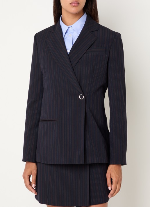 Claudie Pierlot Blazer met paspelzak en streepprint