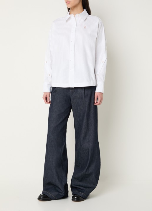 Claudie Pierlot Blouse met logoborduring - voorkant 2 wit