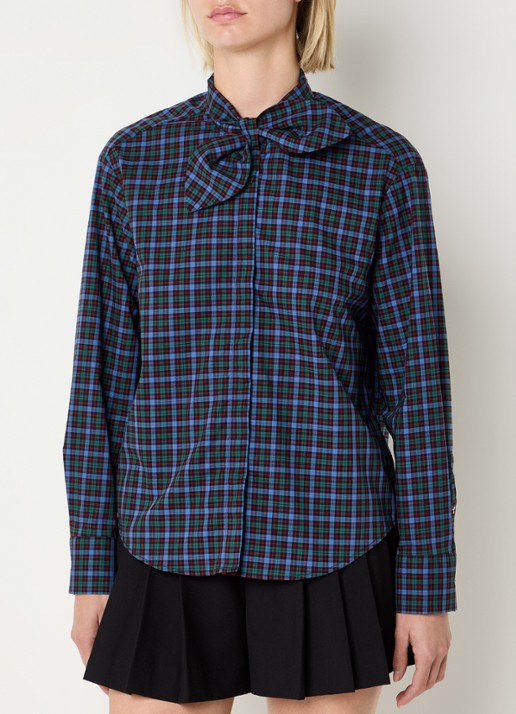 Claudie Pierlot Blouse met ruitdessin en sjaalkraag