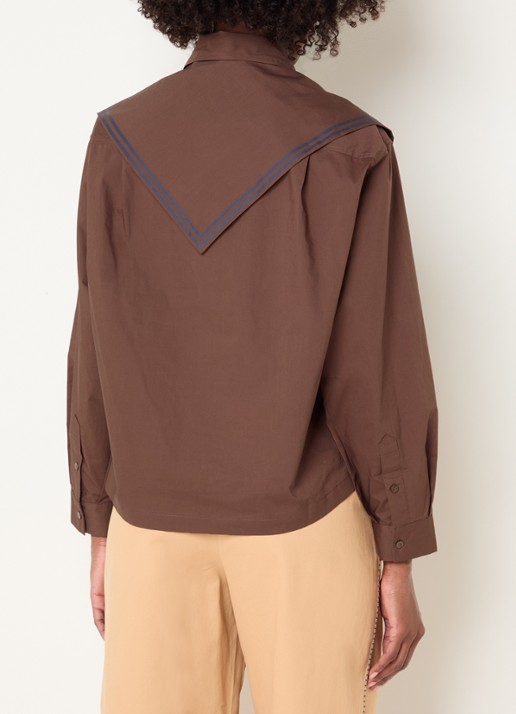 Claudie Pierlot Blouse met sjaalkraag - achterkant 3 bruin
