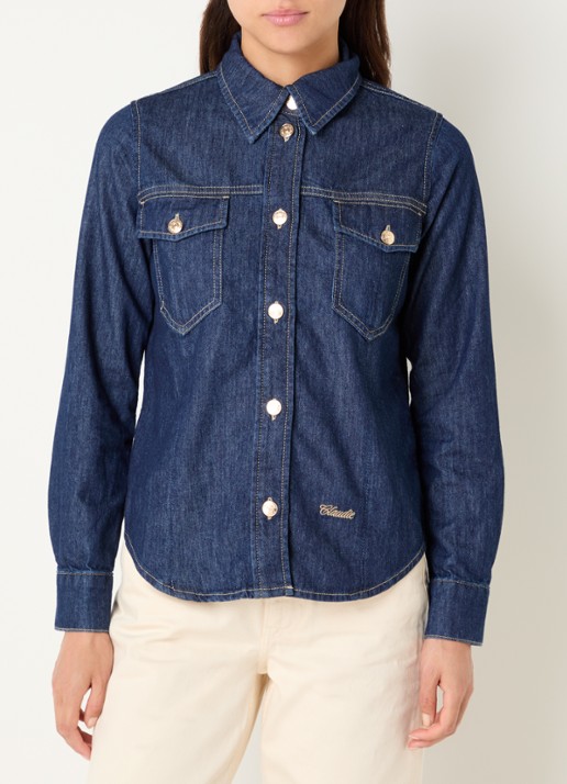 Claudie Pierlot Blouse van denim met borstzakken