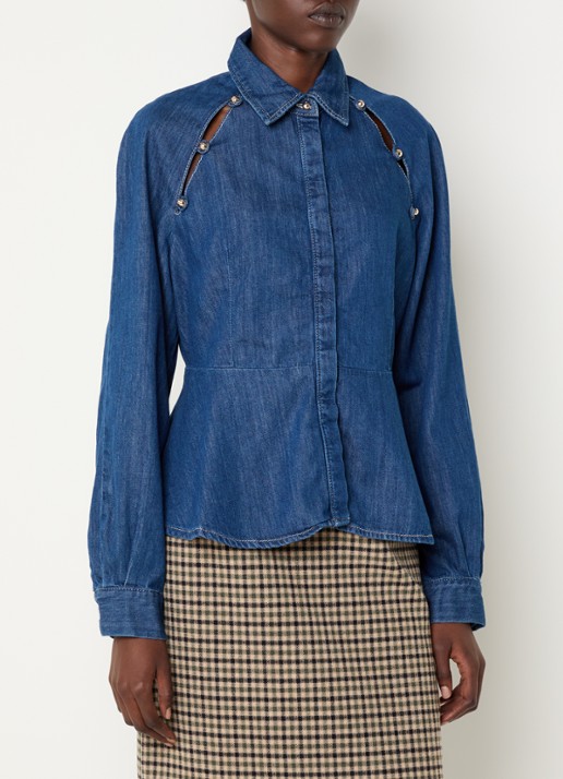 Claudie Pierlot Blouse van denim met peplum