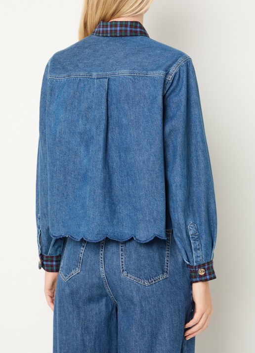 Claudie Pierlot Blouse van denim - achterkant 3 blauw