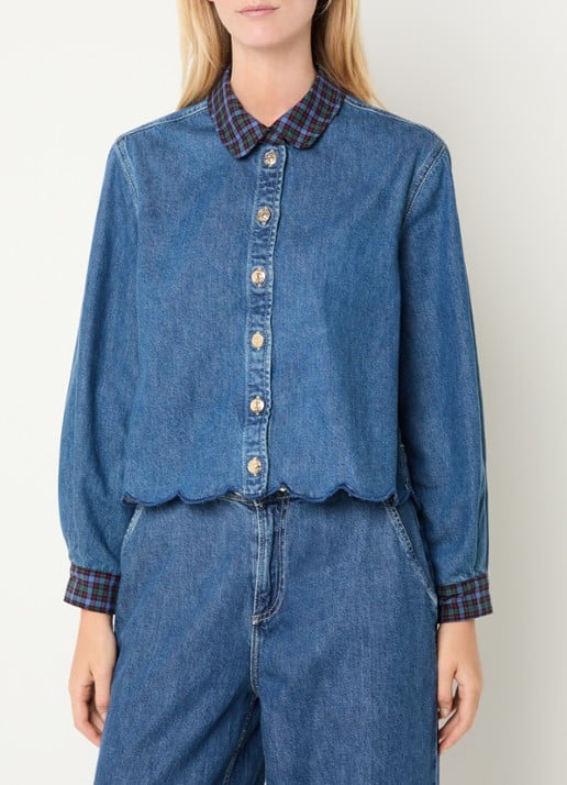 Claudie Pierlot Blouse van denim - detail 4 blauw
