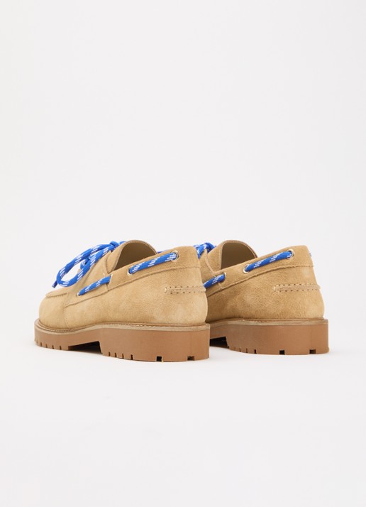 Claudie Pierlot Bootschoen van suède - achterkant camel