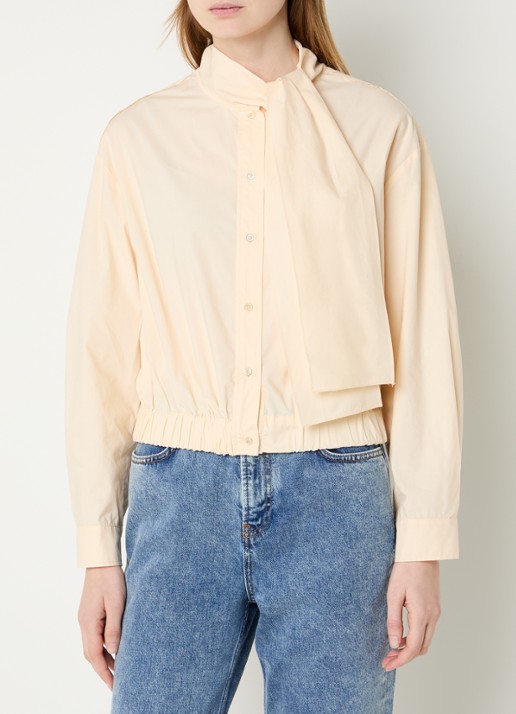 Claudie Pierlot Cally cropped blouse met sjaalkraag