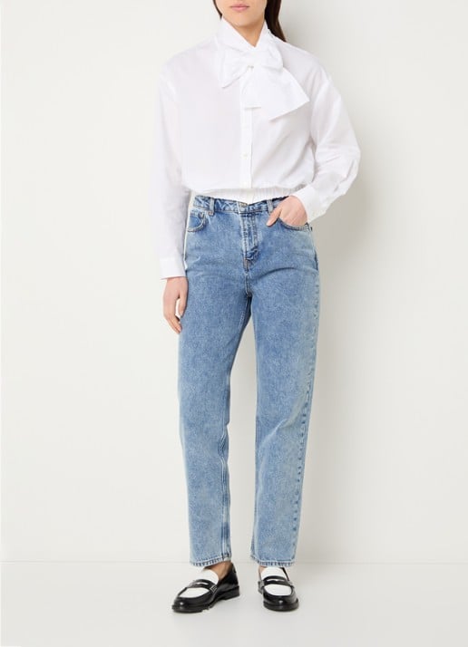 Claudie Pierlot Callybis blouse met elastische band - voorkant 2 wit