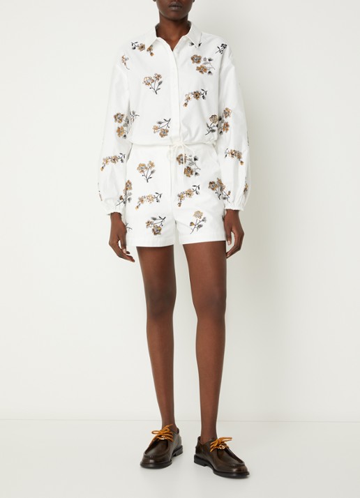 Claudie Pierlot Carole blouse met pailletten - voorkant 2 wit