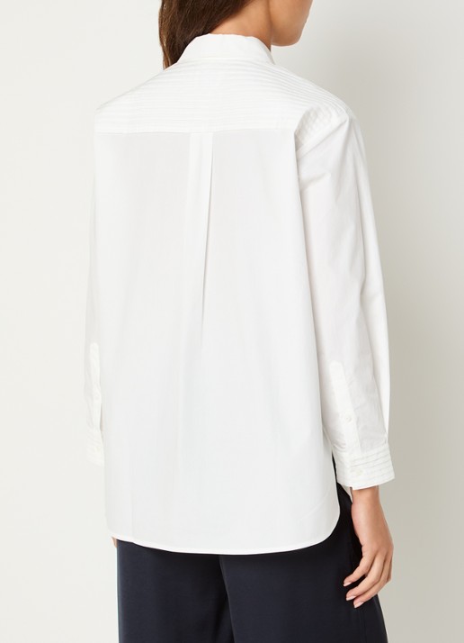 Claudie Pierlot Conrado blouse met plooien - achterkant 4 wit