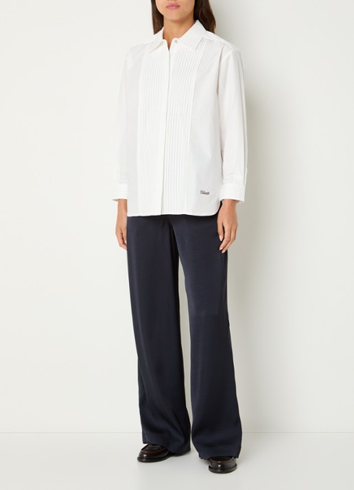 Claudie Pierlot Conrado blouse met plooien - voorkant 2 wit