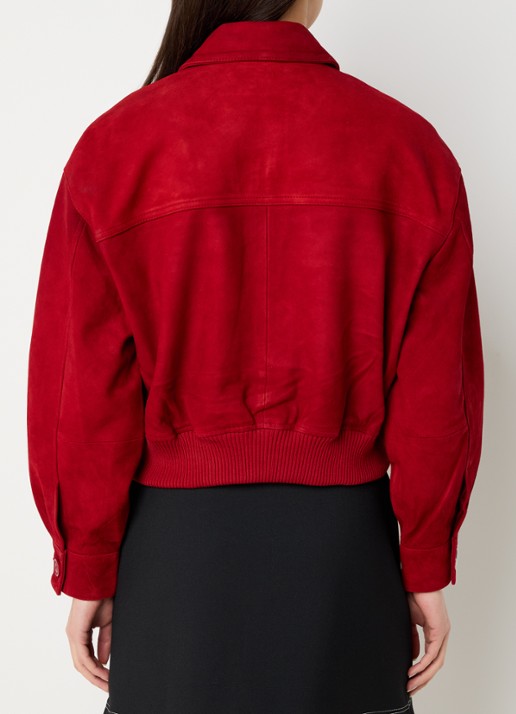Claudie Pierlot Cory bomberjack van suède  - achterkant 2 rood