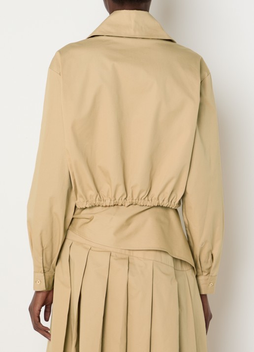 Claudie Pierlot Cropped blouse met elastische band - achterkant 4 camel
