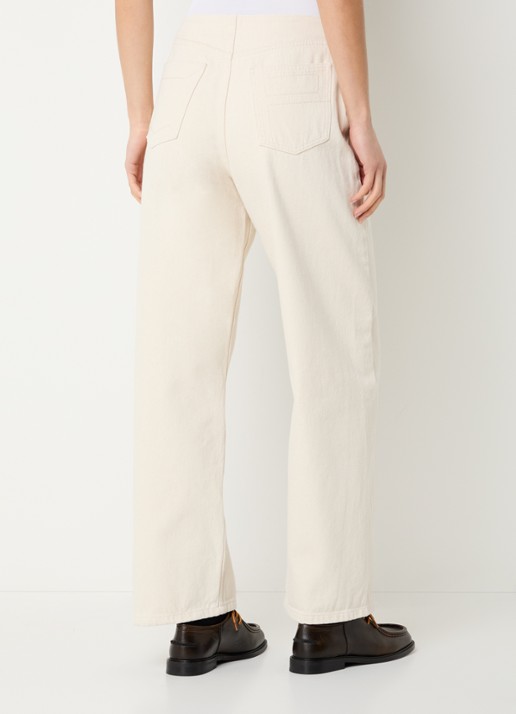 Claudie Pierlot Doris high waist straight leg jeans met gekleurde wassing - achterkant 5 creme