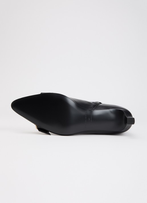 Claudie Pierlot Enkellaarsje van leer met gesp detail - detail 3 zwart